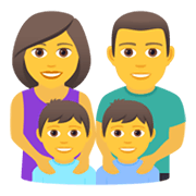 👨‍👩‍👦‍👦 Emoji Familie: Mann, Frau, Junge und Junge JoyPixels 6.5.