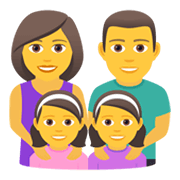 👨‍👩‍👧‍👧 Emoji Familie: Mann, Frau, Mädchen und Mädchen JoyPixels 6.5.