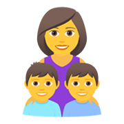 👩‍👦‍👦 Emoji Familia: Mujer, Niño, Niño en JoyPixels 6.5.