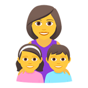 👩‍👧‍👦 Emoji Familie: Frau, Mädchen und Junge JoyPixels 6.5.