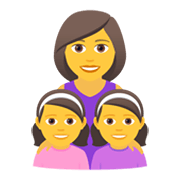 👩‍👧‍👧 Emoji Familie: Frau, Mädchen und Mädchen JoyPixels 6.5.