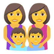 👩‍👩‍👦‍👦 Emoji Familie: Frau, Frau, Junge und Junge JoyPixels 6.5.
