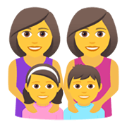 👩‍👩‍👧‍👦 Emoji Familie: Frau, Frau, Mädchen und Junge JoyPixels 6.5.