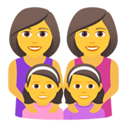 👩‍👩‍👧‍👧 Emoji Familia: Mujer, Mujer, Niña, Niña en JoyPixels 6.5.