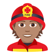 Emoji 🧑🏽‍🚒 Pompiere: Carnagione Olivastra su JoyPixels 6.5.