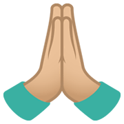 🙏🏼 Emoji Manos En Oración: Tono De Piel Claro Medio en JoyPixels 6.5.