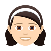 👧🏻 Emoji Mädchen: helle Hautfarbe JoyPixels 6.5.