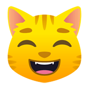 😸 Emoji Rosto De Gato Sorrindo Com Olhos Sorridentes na JoyPixels 6.5.