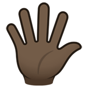 🖐🏿 Emoji Hand mit gespreizten Fingern: dunkle Hautfarbe JoyPixels 6.5.