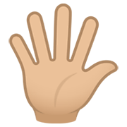 🖐🏼 Emoji Mão Aberta Com Os Dedos Separados: Pele Morena Clara na JoyPixels 6.5.