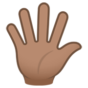 🖐🏽 Emoji Hand mit gespreizten Fingern: mittlere Hautfarbe JoyPixels 6.5.