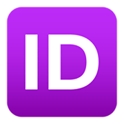 🆔 Emoji Großbuchstaben ID in lila Quadrat JoyPixels 6.5.