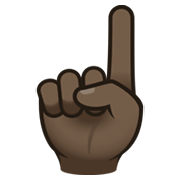 ☝🏿 Emoji Indicador Apontando Para Cima: Pele Escura na JoyPixels 6.5.