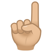 ☝🏼 Emoji nach oben weisender Zeigefinger von vorne: mittelhelle Hautfarbe JoyPixels 6.5.
