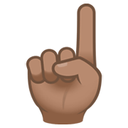 ☝🏽 Emoji nach oben weisender Zeigefinger von vorne: mittlere Hautfarbe JoyPixels 6.5.