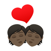 💏🏿 Emoji sich küssendes Paar, dunkle Hautfarbe JoyPixels 6.5.