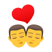 👨‍❤️‍💋‍👨 Emoji sich küssendes Paar: Mann, Mann JoyPixels 6.5.