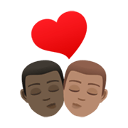👨🏿‍❤️‍💋‍👨🏽 Emoji Beijo - Homem: Pele Escura, Homem: Pele Morena na JoyPixels 6.5.