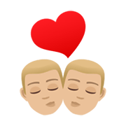 👨🏼‍❤️‍💋‍👨🏼 Emoji sich küssendes Paar - Mann: mittelhelle Hautfarbe, Mann: mittelhelle Hautfarbe JoyPixels 6.5.