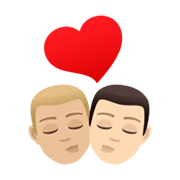 👨🏼‍❤️‍💋‍👨🏻 Emoji Beijo - Homem: Pele Morena Clara, Homem: Pele Clara na JoyPixels 6.5.