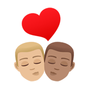 👨🏼‍❤️‍💋‍👨🏽 Emoji Beso - Hombre: Tono De Piel Claro Medio, Hombre: Tono De Piel Medio en JoyPixels 6.5.