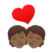 💏🏾 Emoji Beijo, Pele Morena Escura na JoyPixels 6.5.