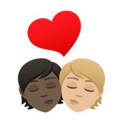 🧑🏿‍❤️‍💋‍🧑🏼 Emoji sich küssendes Paar: Person, Person, dunkle Hautfarbe, mittelhelle Hautfarbe JoyPixels 6.5.
