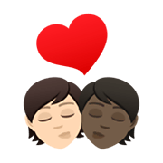 🧑🏻‍❤️‍💋‍🧑🏿 Emoji Beijo: Pessoa, Pessoa, Pele Clara, Pele Escura na JoyPixels 6.5.