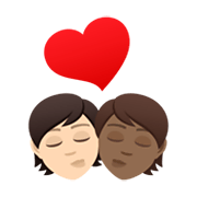🧑🏻‍❤️‍💋‍🧑🏾 Emoji Beijo: Pessoa, Pessoa, Pele Clara, Pele Morena Escura na JoyPixels 6.5.