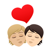 🧑🏼‍❤️‍💋‍🧑🏻 Emoji Beso: Persona, Persona, Tono De Piel Claro Medio, Tono De Piel Claro en JoyPixels 6.5.