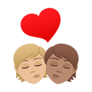 🧑🏼‍❤️‍💋‍🧑🏽 Emoji sich küssendes Paar: Person, Person, mittelhelle Hautfarbe, mittlere Hautfarbe JoyPixels 6.5.