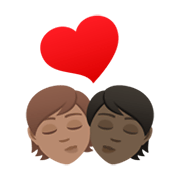 🧑🏽‍❤️‍💋‍🧑🏿 Emoji Beijo: Pessoa, Pessoa, Pele Morena, Pele Escura na JoyPixels 6.5.