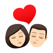 👩🏻‍❤️‍💋‍👨🏻 Emoji Beijo - Mulher: Pele Clara, Homem: Pele Clara na JoyPixels 6.5.