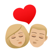 👩🏼‍❤️‍💋‍👨🏼 Emoji Beso - Mujer: Tono De Piel Claro Medio, Hombre: Tono De Piel Claro Medio en JoyPixels 6.5.