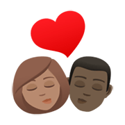 👩🏽‍❤️‍💋‍👨🏿 Emoji Beso - Mujer: Tono De Piel Medio, Hombre: Tono De Piel Oscuro en JoyPixels 6.5.