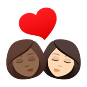 Emoji 👩🏾‍❤️‍💋‍👩🏻 Bacio Tra Coppia - Donna: Carnagione Abbastanza Scura, Donna: Carnagione Chiara su JoyPixels 6.5.