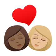 👩🏾‍❤️‍💋‍👩🏼 Emoji Beso - Mujer: Tono De Piel Oscuro Medio, Mujer: Tono De Piel Claro Medio en JoyPixels 6.5.