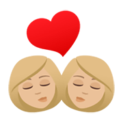 👩🏼‍❤️‍💋‍👩🏼 Emoji sich küssendes Paar - Frau: mittelhelle Hautfarbe, Frau: mittelhelle Hautfarbe JoyPixels 6.5.