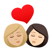👩🏼‍❤️‍💋‍👩🏻 Emoji Beso - Mujer: Tono De Piel Claro Medio, Mujer: Tono De Piel Claro en JoyPixels 6.5.