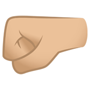 🤛🏼 Emoji Puño Hacia La Izquierda: Tono De Piel Claro Medio en JoyPixels 6.5.