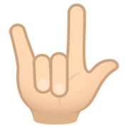 Emoji 🤟🏻 Gesto Ti Amo: Carnagione Chiara su JoyPixels 6.5.