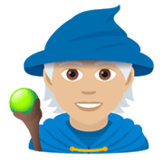 🧙🏼 Emoji Persona Maga: Tono De Piel Claro Medio en JoyPixels 6.5.