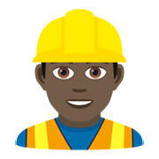 👷🏿‍♂️ Emoji Bauarbeiter: dunkle Hautfarbe JoyPixels 6.5.