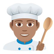 Émoji 👨🏽‍🍳 Cuisinier : Peau Légèrement Mate sur JoyPixels 6.5.