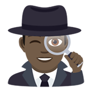 🕵🏿‍♂️ Emoji Detective Hombre: Tono De Piel Oscuro en JoyPixels 6.5.