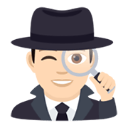 🕵🏻‍♂️ Emoji Detective Hombre: Tono De Piel Claro en JoyPixels 6.5.