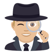 🕵🏼‍♂️ Emoji Detective Hombre: Tono De Piel Claro Medio en JoyPixels 6.5.