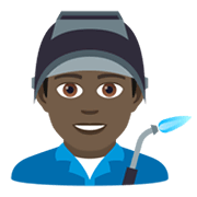 👨🏿‍🏭 Emoji Fabrikarbeiter: dunkle Hautfarbe JoyPixels 6.5.