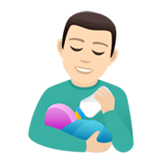 👨🏻‍🍼 Emoji Hombre Que Alimenta Al Bebé: Tono De Piel Claro en JoyPixels 6.5.