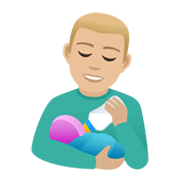 👨🏼‍🍼 Emoji Homem Alimentando Bebê: Pele Morena Clara na JoyPixels 6.5.